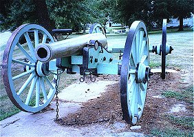 Van Buren Co. Keosauqua IA.  This cannon is part of an elaborate monument was erected in 1868, dedicated July 4, in memory of those soldiers whose enlistment carried them down to death and crowned their names with a wreath of honor, although the men lived not to herald the announcement of the nations' victory.